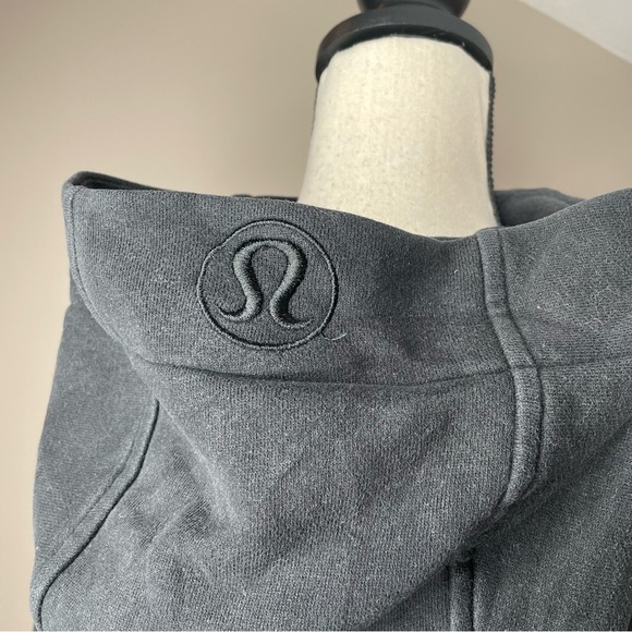 Lululemon Scuba Hoodie Light Cotton Fleece Full Zip Jacket Black 6 W4AWMS - Picture 4 of 9